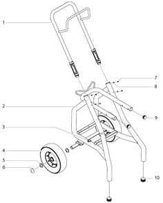 Cart Assembly Diagram and Parts List for MULTIFINISH440  Titan Paint Sprayer