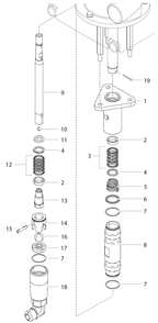 Powrcoat 630 Fluid Pump Assembly Diagram and Parts List for 630  Titan Paint Sprayer