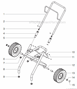 High Rider Cart Diagram and Parts List for 1200SF 600-150 Titan Sprayer
