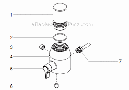 Filter Plug Assembly Diagram and Parts List for 1200SF 600-150 Titan Sprayer