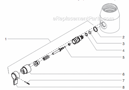 Prime/Spray Valve Assembly Diagram and Parts List for 1200SF 600-150 Titan Sprayer