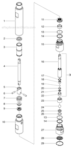 Fluid Section Assembly Diagram and Parts List for 1200SF 600-151 Titan Sprayer