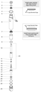 Linecrew 1600 Fluid Section Assembly (P/N 0509144) Diagram and Parts List for 1600  Titan Paint Sprayer