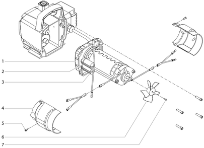 Impact 410 Motor Assembly Diagram and Parts List for 410  Titan Paint Sprayer