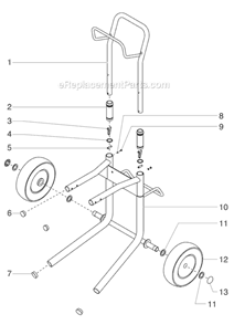 Part Location Diagram of 704-539 Titan Cart Weldment