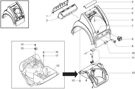 Capspray 55 Upper Housing Assembly Diagram and Parts List for CAPSPRAY-55HVLP  Titan Paint Sprayer