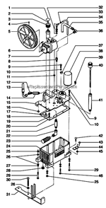 Hydraulic System Diagram and Parts List for 6900SF 600-161 Titan Sprayer