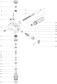Fluid Section Assembly Diagram and Parts List for MULTIFINISH440  Titan Paint Sprayer
