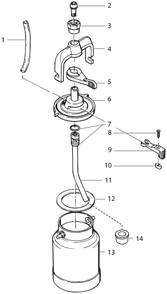 Capspray Maxum Elite Cup Assembly Diagram and Parts List for CAPSPRAY-MAXUMELITEHVLP  Titan Sprayer