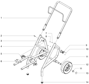 Impact 740/840 Upright Cart Assembly (P/N 805-227) Diagram and Parts List for 740-840  Titan Paint Sprayer