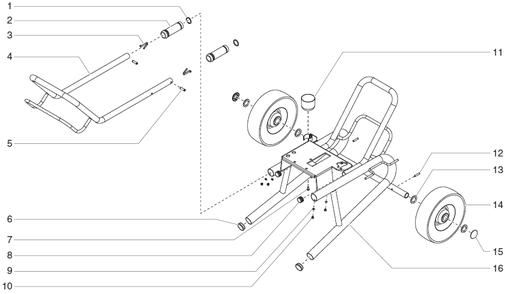 Epx2455 Low Boy Cart Assembly (P/N 0507199) Diagram and Parts List for EPX2455  Titan Paint Sprayer