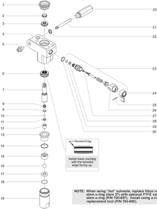 440ix Fluid Section Assembly Diagram and Parts List for 440IX  Titan Paint Sprayer
