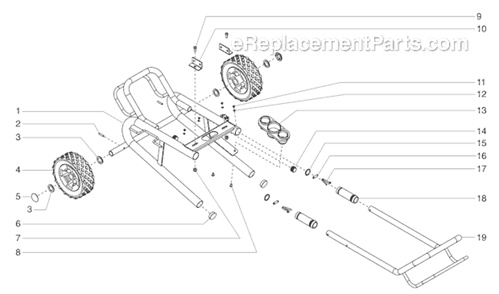 Low Rider Cart Assembly Diagram and Parts List for 740IX 800-1030 Titan Sprayer