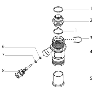 Powrliner 3500/3500s Inlet Valve Body Assembly Diagram and Parts List for 3500-3500S  Titan Paint Sprayer