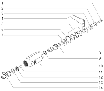 Powrtex 6900sf / 12000sv Bleed Valve Assembly Diagram and Parts List for 6900SF-12000SV  Titan Paint Sprayer