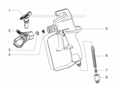 Spray Gun Diagram and Parts List for 800 759-091 Titan Paint Sprayer
