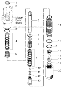 Filter Assembly Diagram and Parts List for 4900XLT 759-490 Titan Paint Sprayer