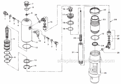 Fluid Section Diagram and Parts List for 6900XLT 759-690 Titan Paint Sprayer