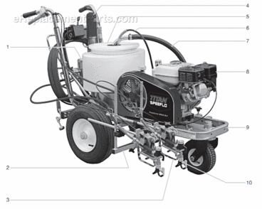Main Assembly Diagram and Parts List for 6900XLT 759-692 Titan Paint Sprayer