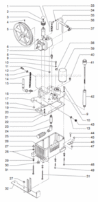 Hydraulic System Assembly Diagram and Parts List for 6900XLT 759-692 Titan Paint Sprayer