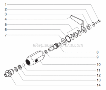 Bleed Valve Assembly Diagram and Parts List for 6900XLT 759-692 Titan Paint Sprayer