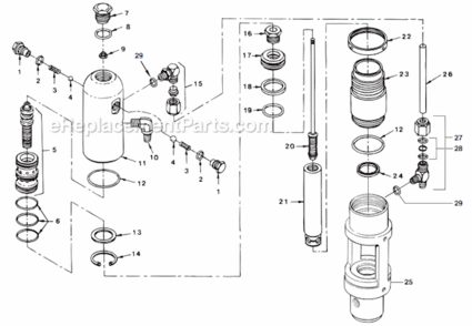Fluid Section Diagram and Parts List for 8900XLT 759-898 Titan Paint Sprayer