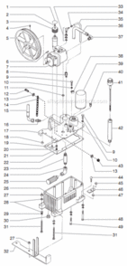 Hydraulic System Assembly Diagram and Parts List for 8900XLT 759-898 Titan Paint Sprayer