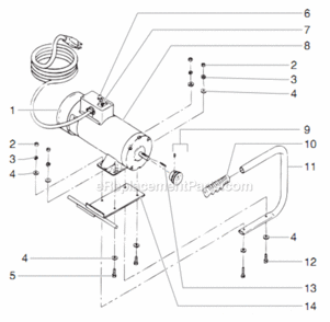 Siphon Hose Assembly Diagram and Parts List for 8900XLT 759-898 Titan Paint Sprayer