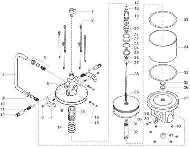 Air Motor Diagram and Parts List for 742-555-742-557  Titan Paint Sprayer