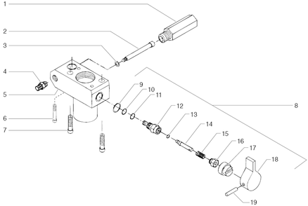330 Pump Block Assembly Diagram and Parts List for 330  Titan Paint Sprayer