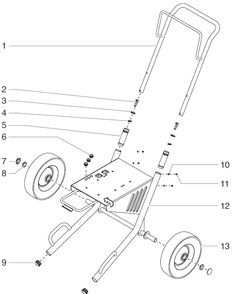 Rentspray 700 Cart Assembly Diagram and Parts List for RENTSPRAY700  Titan Paint Sprayer
