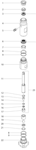 Impact 1040 Fluid Section Assembly (P/N 0552603a) Diagram and Parts List for 1040  Titan Paint Sprayer