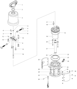 Air Motor Assembly Diagram and Parts List for AIRCOAT-423  Titan Paint Sprayer