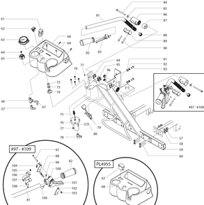 Powrliner 4955 Cart Assembly Ii Diagram and Parts List for 4955  Titan Paint Sprayer