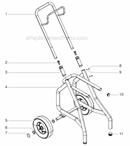 Cart Assembly Diagram and Parts List for 440 805-000 Titan Sprayer