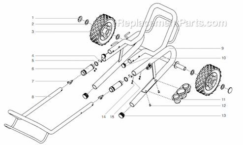 Low Rider Assembly Diagram and Parts List for 640 805-005 Titan Sprayer