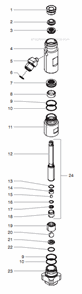Upright Cart Assembly Diagram and Parts List for 1140 805-012 Titan Sprayer