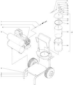 Profinish C-100 Main Assembly Diagram and Parts List for C-100  Titan Paint Sprayer