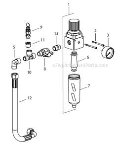 Pump Air Group Diagram and Parts List for POWRRAM251 820-100 Titan Paint Sprayer