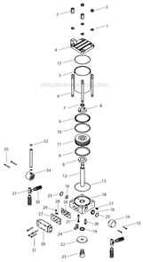 Air Motor Diagram and Parts List for POWRRAM251 820-100 Titan Paint Sprayer