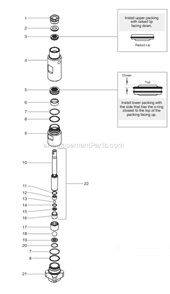 Fluid Section Assembly Diagram and Parts List for 840IX 800-2035 Titan Sprayer
