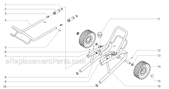 Low Rider Cart Assembly Diagram and Parts List for 840IX 800-2035 Titan Sprayer
