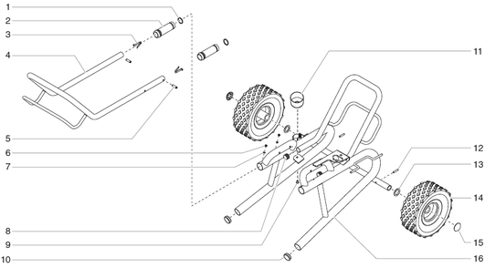 1140ix Digital Low Rider Cart (P/N 800-590) Diagram and Parts List for 1140IX digital Titan Paint Sprayer
