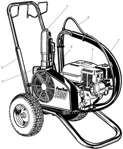Powrtwin 5500 Major Components Diagram and Parts List for 5500  Titan Paint Sprayer