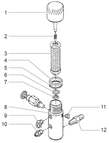 Powrliner 6000 930 Outlet Manifold Filter Assembly With Check Valve Diagram and Parts List for 6000  Titan Paint Sprayer