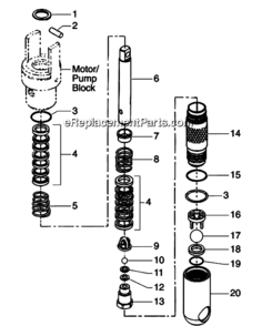 Fluid Section Diagram and Parts List for 9900XLT 759-990 Titan Paint Sprayer
