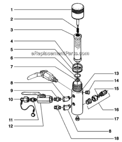 Filter Assembly Diagram and Parts List for 9900XLT 759-990 Titan Paint Sprayer