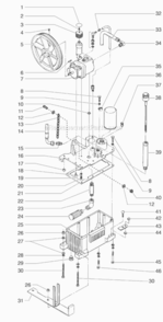 Hydraulic System Assembly Diagram and Parts List for 9900XLT 759-990 Titan Paint Sprayer