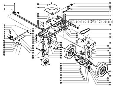 Cart Assembly Diagram and Parts List for 9900XLT 759-990 Titan Paint Sprayer