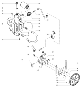 Powrbeast 4700/4700t Hydraulic System Diagram and Parts List for 4700T-4700 120V - Gas Titan Paint Sprayer
